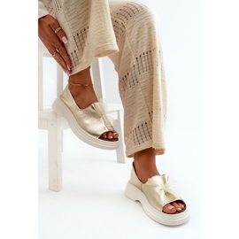 Zazoo 2939 Sandalias Mujer Piel Con Lazo, Dorado 8