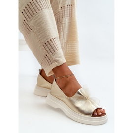 Zazoo 2939 Sandalias Mujer Piel Con Lazo, Dorado 9