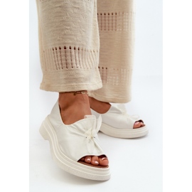 Zazoo 2939 Sandalias Mujer Piel Con Lazo, Blanco 3