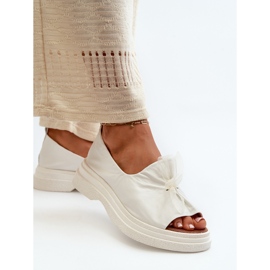Zazoo 2939 Sandalias Mujer Piel Con Lazo, Blanco 6