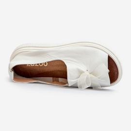 Zazoo 2939 Sandalias Mujer Piel Con Lazo, Blanco 1