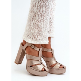 Sandalias De Mujer Con Tacón Alto Piel Maciejka 06050-25 Dorado 1 Sandalias De Mujer Con Tacón Alto Piel Maciejka 06050-25 Dorado 1