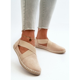 Alpargatas Mujer Ante Ecológico Beige Con Tiras Elásticas Phaedrana 2