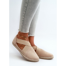 Alpargatas Mujer Ante Ecológico Beige Con Tiras Elásticas Phaedrana 1