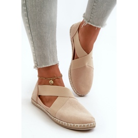Alpargatas Mujer Ante Ecológico Beige Con Tiras Elásticas Phaedrana 4