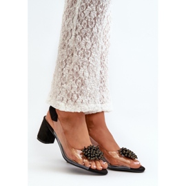 Sandalias De Mujer De Tacón Alto Con Parte Superior Transparente, Negro Aleola 2 Sandalias De Mujer De Tacón Alto Con Parte Superior Transparente, Negro Aleola 2