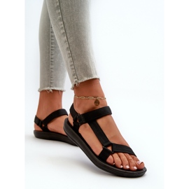 Sandalias Deportivas Mujer Con Velcro Negro Vilari 5