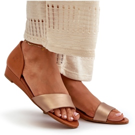 Sandalias de Piel Maciejka 1971-68 Marrón y Dorado 7