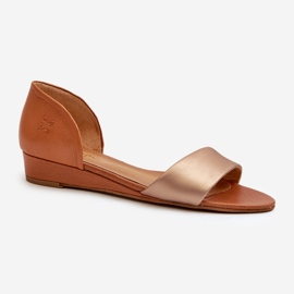 Sandalias de Piel Maciejka 1971-68 Marrón y Dorado 3