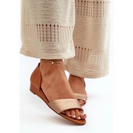 Sandalias de Piel Maciejka 1971-68 Marrón y Dorado 4