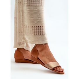 Sandalias de Piel Maciejka 1971-68 Marrón y Dorado 5