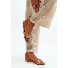 Sandalias de Piel Maciejka 1971-68 Marrón y Dorado 6