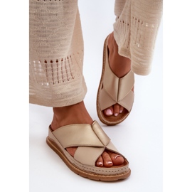 Chanclas Piel Perfilada Maciejka 04986-04 Dorado-Beige 4