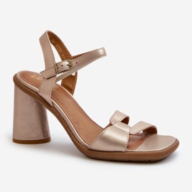 Sandalias de Piel con Tacón Alto Maciejka 06029-25 Dorado 4