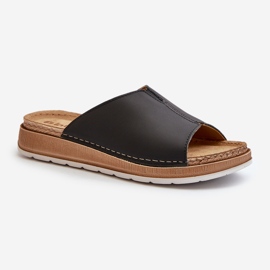 Chanclas de Mujer Cómodas Fabricadas en Piel Ecológica Inblu GS0003I1 Negro 3