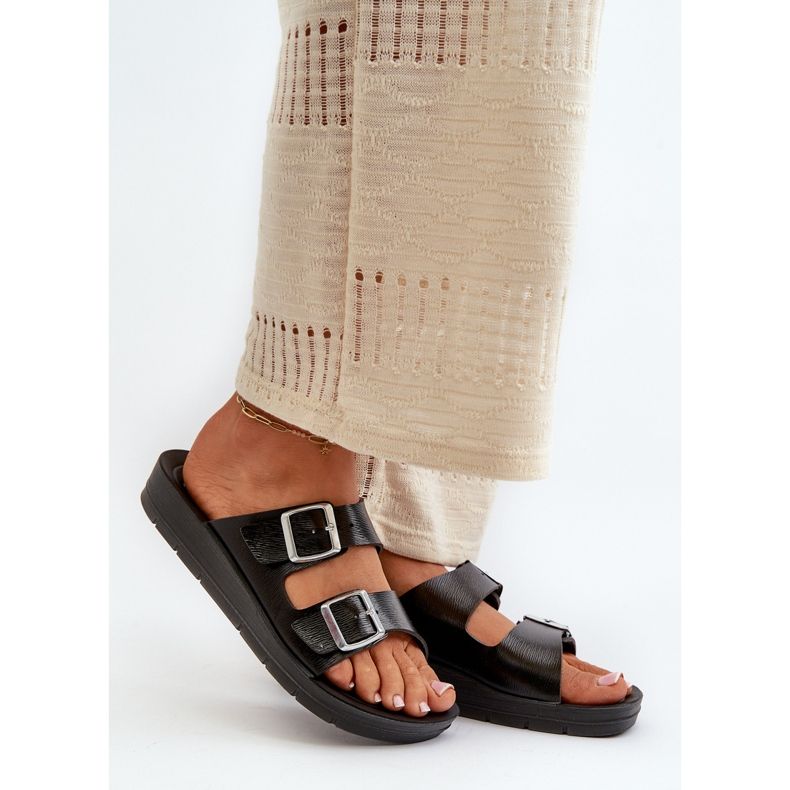 Chanclas Mujer Cómodas Con Hebillas Inblu CP000034 Negro 2