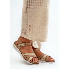 Sandalias Mujer Cómodas y Ligeras con Velcro Inblu CN000041 Beige y Dorado 2 Sandalias Mujer Cómodas y Ligeras con Velcro Inblu CN000041 Beige y Dorado 2