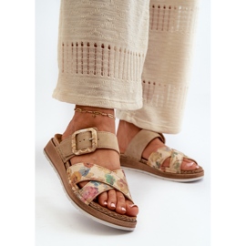 Chanclas de Mujer Cómodas con Hebilla de Flor Inblu GS000051 Marrón 2