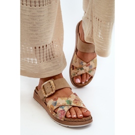 Chanclas de Mujer Cómodas con Hebilla de Flor Inblu GS000051 Marrón 4