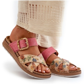 Chanclas de Mujer Cómodas con Hebilla de Flor Inblu GS000051 Rosa rosado 9