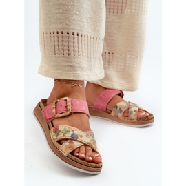 Chanclas de Mujer Cómodas con Hebilla de Flor Inblu GS000051 Rosa 2