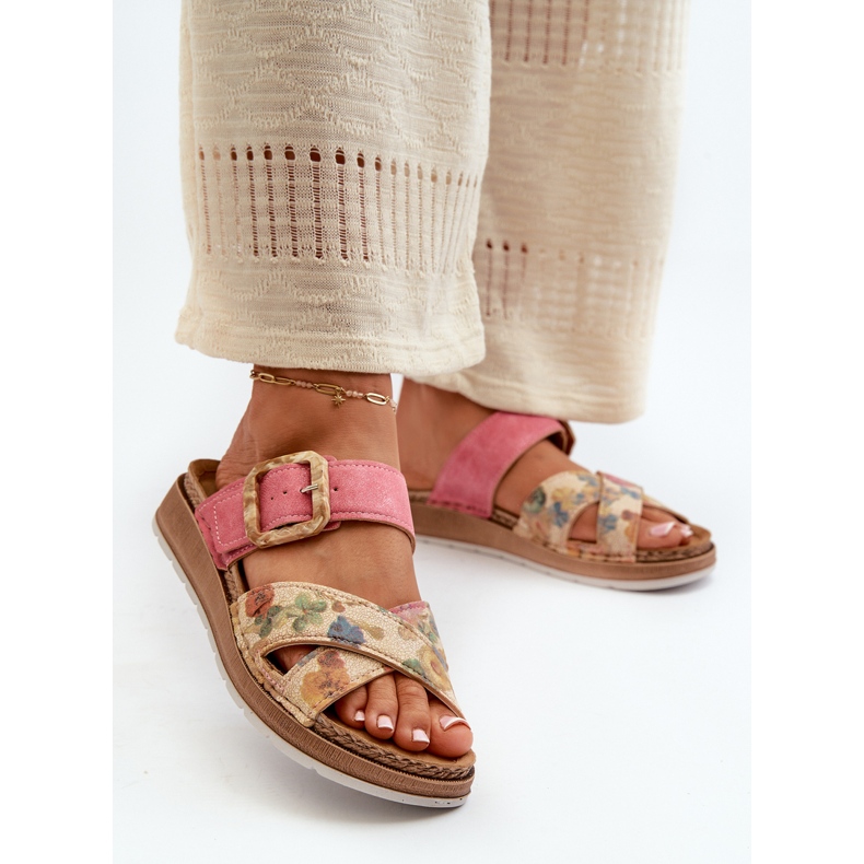 Chanclas de Mujer Cómodas con Hebilla de Flor Inblu GS000051 Rosa 2