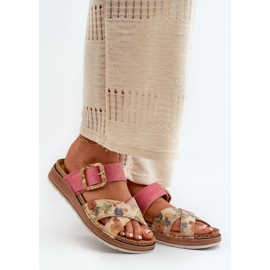 Chanclas de Mujer Cómodas con Hebilla de Flor Inblu GS000051 Rosa 1