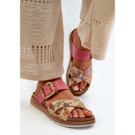 Chanclas de Mujer Cómodas con Hebilla de Flor Inblu GS000051 Rosa rosado 4