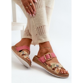 Chanclas de Mujer Cómodas con Hebilla de Flor Inblu GS000051 Rosa rosado 6
