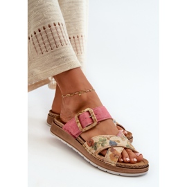 Chanclas de Mujer Cómodas con Hebilla de Flor Inblu GS000051 Rosa rosado 8