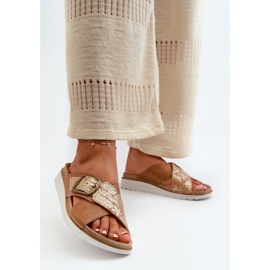 Chanclas Mujer Comodas Con Hebilla Inblu CN000032 Camel marrón 3