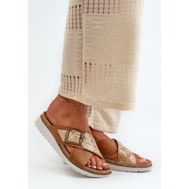 Chanclas Mujer Comodas Con Hebilla Inblu CN000032 Camel marrón 2