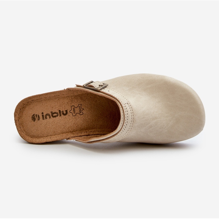 Zuecos De Mujer Con Tacón Bajo Inblu BL000004 Beige 1