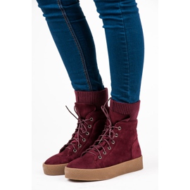 Ideal Shoes botas Creepers granate rojo 1 Ideal Shoes botas Creepers granate rojo 1