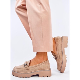 Mocasines Sheady ante caqui suela alta beige 2