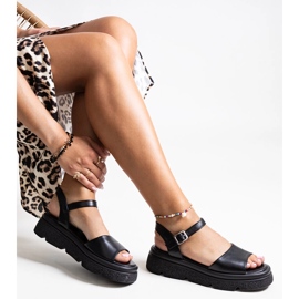 Sandalias ecopiel negras con cuña Milesia negro 2