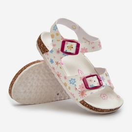 Sandalias infantiles con flores y hebillas, blanco Memoria 2 Sandalias infantiles con flores y hebillas, blanco Memoria 2