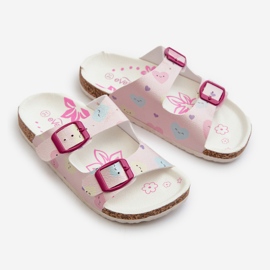 Chanclas Infantiles Con Hebillas De Corazón, Rosa Abiding 2