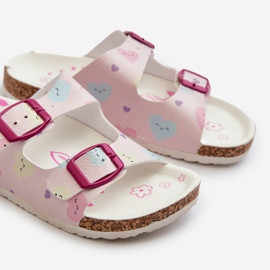 Chanclas Infantiles Con Hebillas De Corazón, Rosa Abiding rosado 3