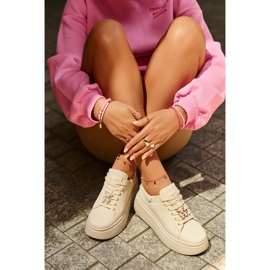 Zapatillas Mujer De Piel Con Plataforma Con Osito Beige Vinceza 66641 3