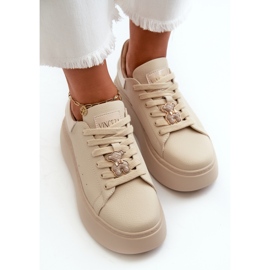 Zapatillas Mujer De Piel Con Plataforma Con Osito Beige Vinceza 66641 8