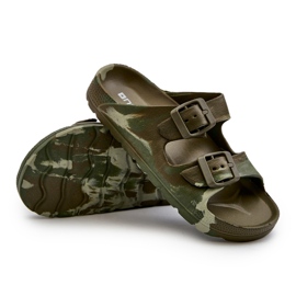Chanclas ligeras de espuma para niño con hebillas verde oscuro Adirnaca 7