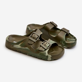 Chanclas ligeras de espuma para niño con hebillas verde oscuro Adirnaca 1
