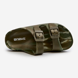 Chanclas ligeras de espuma para niño con hebillas verde oscuro Adirnaca 2