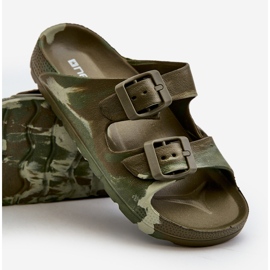 Chanclas ligeras de espuma para niño con hebillas verde oscuro Adirnaca 4