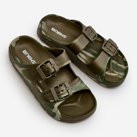Chanclas ligeras de espuma para niño con hebillas verde oscuro Adirnaca 5