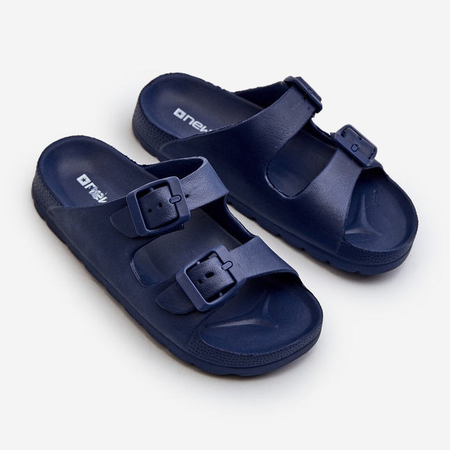 Chanclas ligeras de espuma niño con hebillas azul marino Adirnaca 2