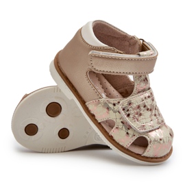 Sandalias Infantiles Estampadas Velcro Maellita Dorada dorado 6