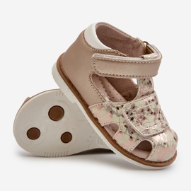 Sandalias Infantiles Estampadas Velcro Maellita Dorada dorado 4