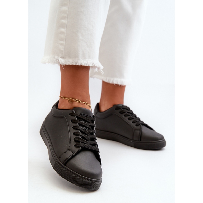 Zapatillas Deportivas Bajas de Mujer Diunna Negras Zapatillas Deportivas Fabricadas en Piel Ecológica negro 2